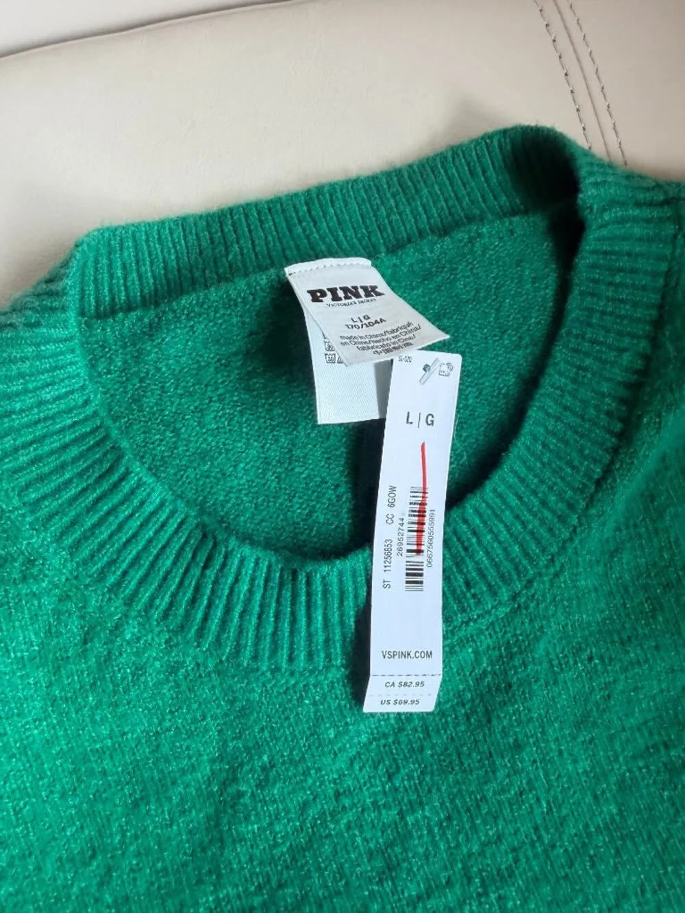 TWO (2) of PINK Victoria Secret Collegiate Knit Crewneck Sweater NEW with TAGS - Picture 7 of 12